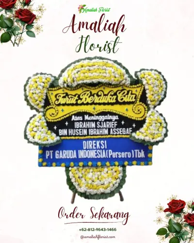 Papan Bunga Duka di Pasar Baru